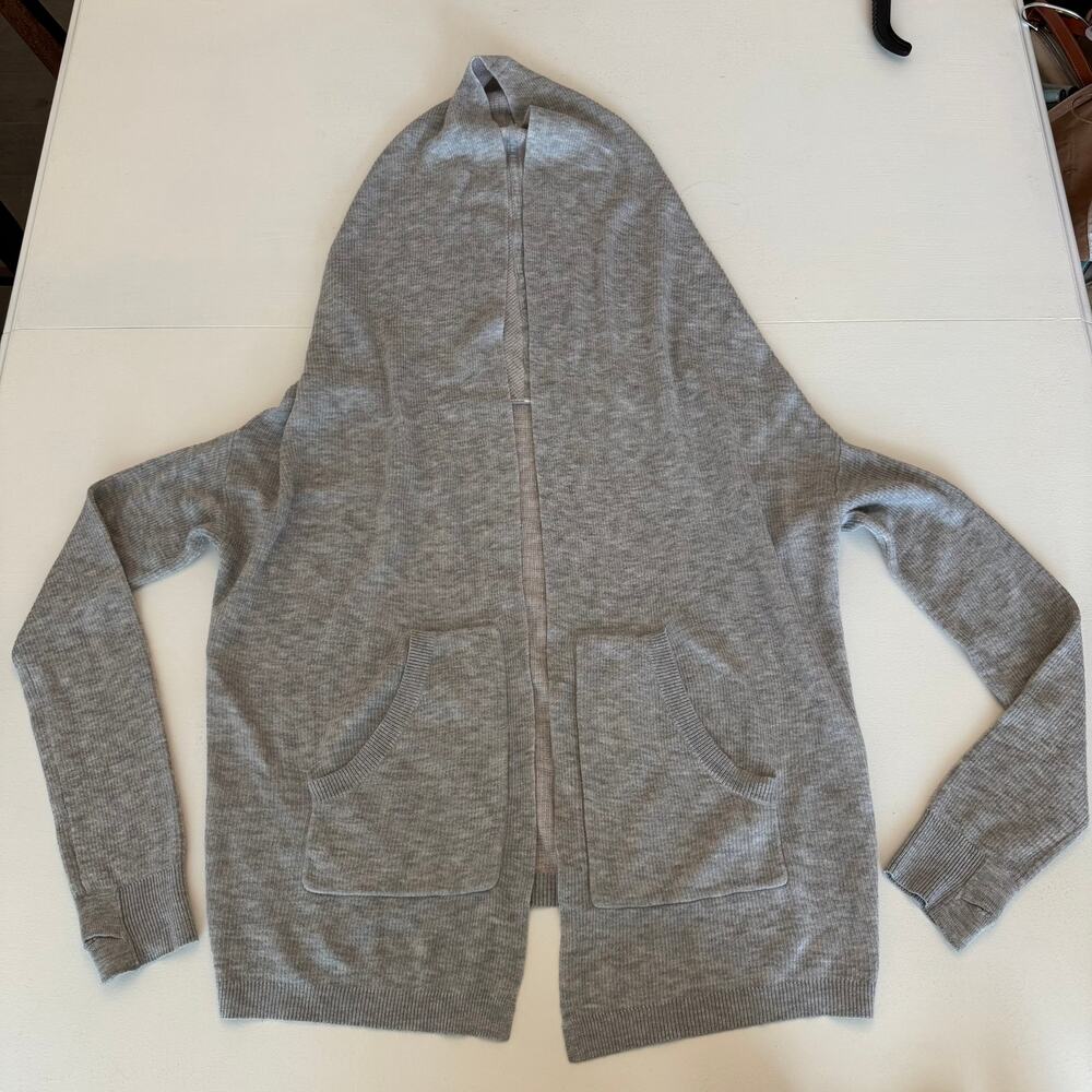 Lululemon Cabin Yogi Wrap Reversible Heather Grey Hooded Cardigan Soft Pockets
